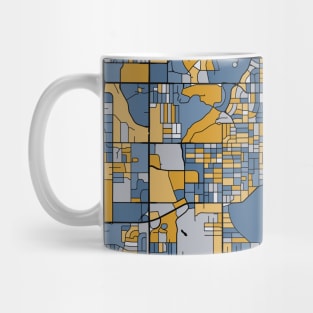 Omaha Map Pattern in Blue & Gold Mug